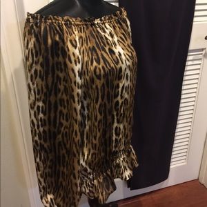 Off the Shoulder Animal Print Blouse